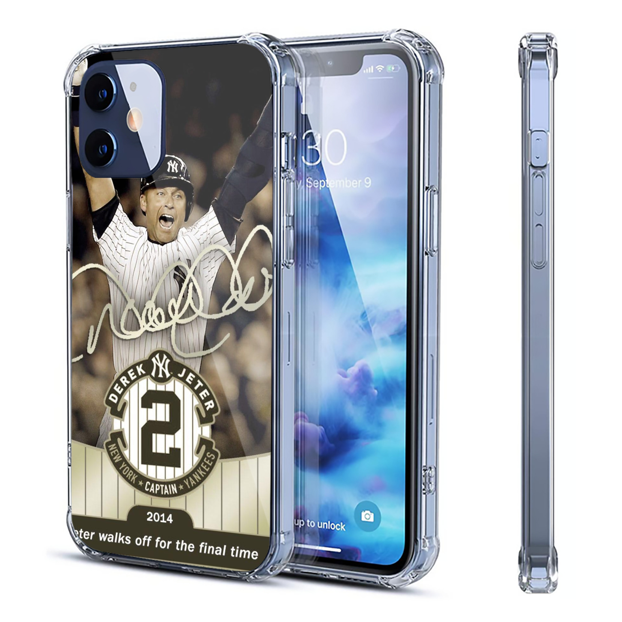 Derek Jeter 95 Clear IPhone 12 Case – Soft TPU With UV Print – Enhanced Drop Protection, Precise Fit, Anti-Fingerprint, Customizable Design, Scratch-Resistant, Yellow-Resistant